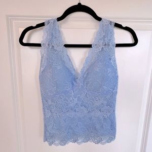 bustier top sky blue lace small NWT “revamped”